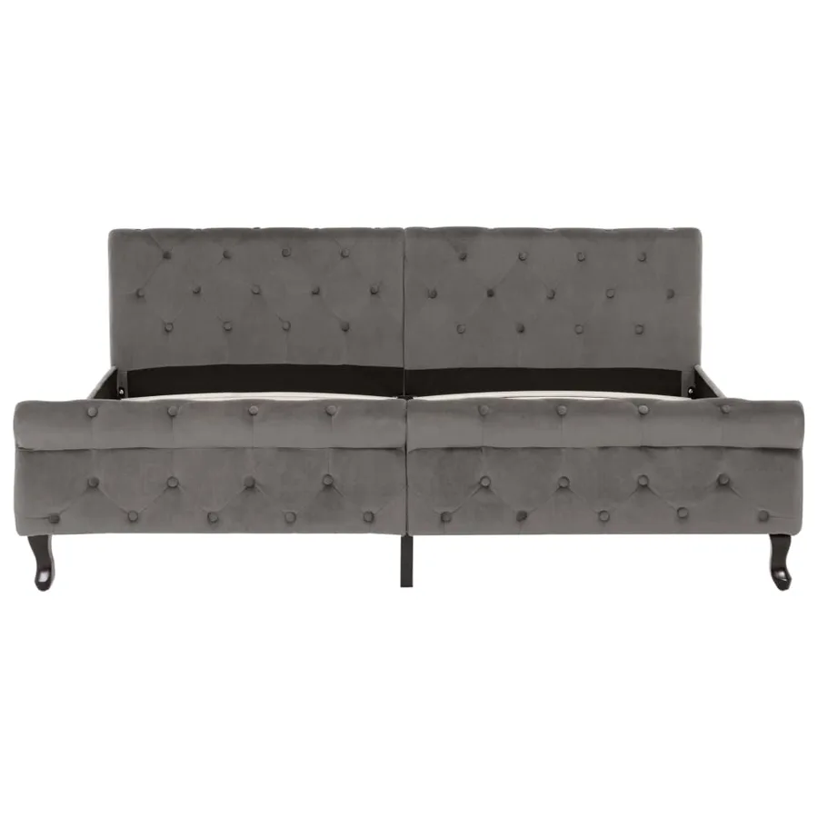 Cadre de lit sans matelas gris velours 180x200 cm - 3