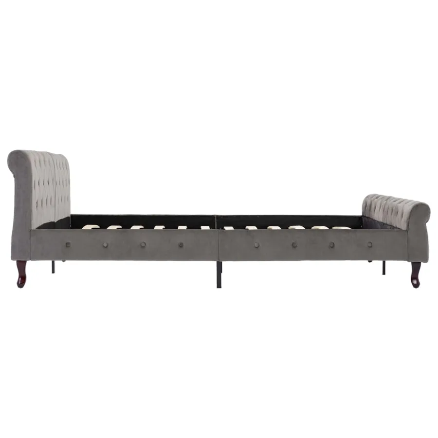 Cadre de lit sans matelas gris velours 180x200 cm - 4