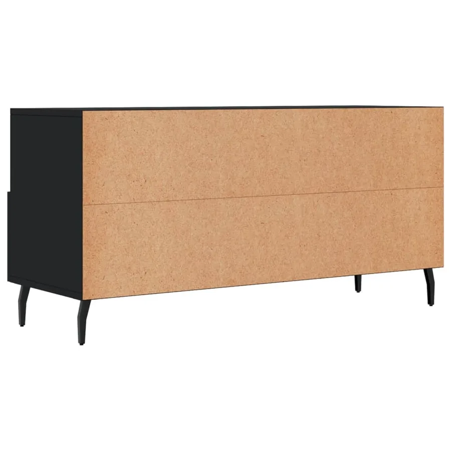 Meuble TV noir 102x36x50 cm bois d'ingénierie - 8