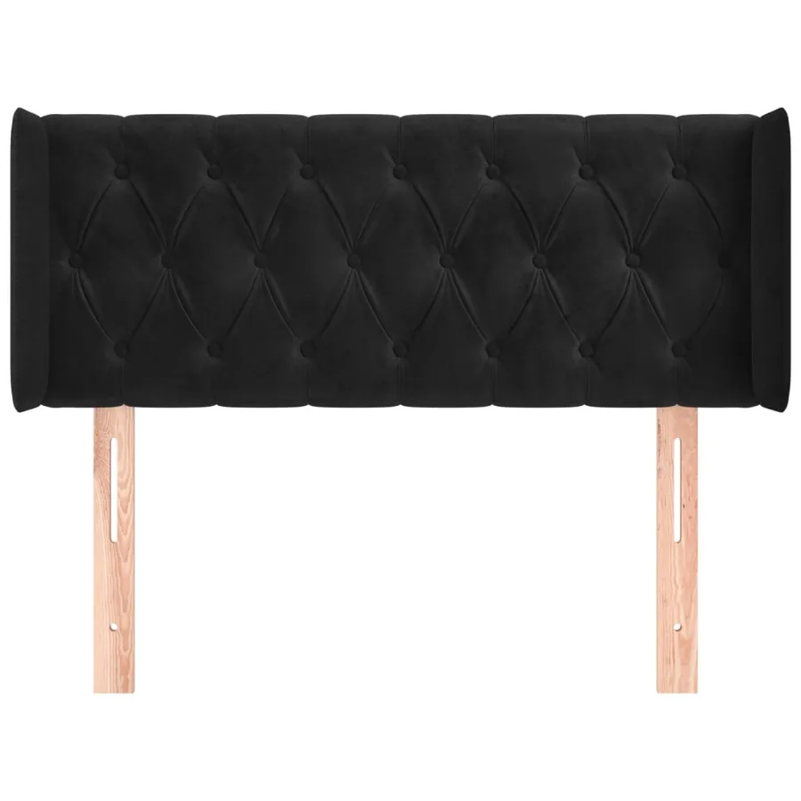 Tête de lit avec oreilles Noir 103x16x78/88 cm Velours - 3
