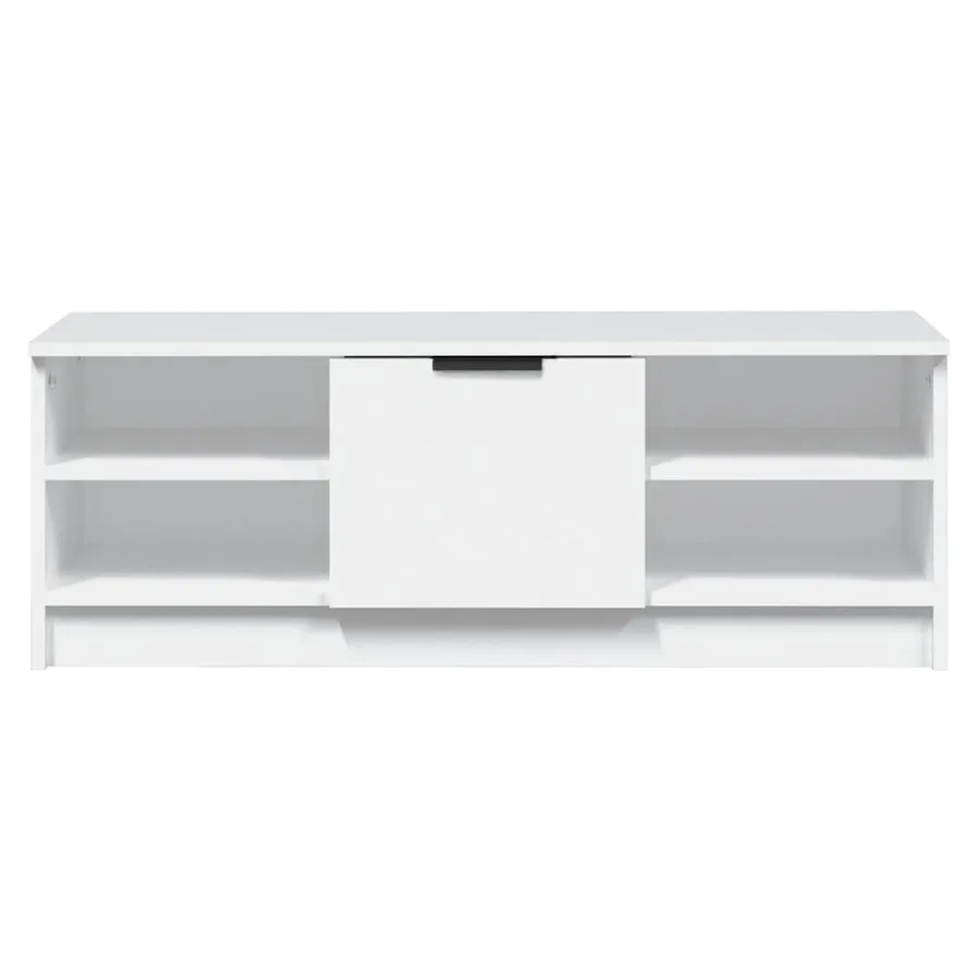 Meuble TV Blanc 102x35,5x36,5 cm Bois d'ingénierie - 6