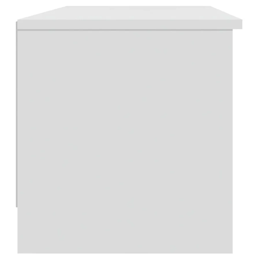 Meuble TV Blanc 102x35,5x36,5 cm Bois d'ingénierie - 7