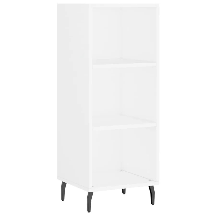 Buffet haut Blanc 34,5x34x180 cm Bois d'ingénierie - 5