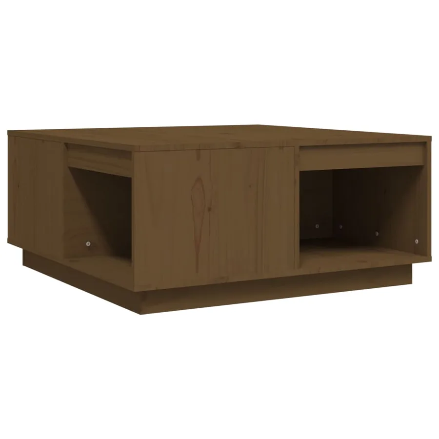 Table basse Marron miel 80x81x36,5 cm Bois massif de pin - 2