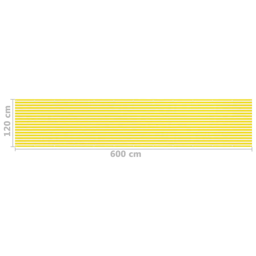 Écran de balcon Jaune et blanc 120x600 cm PEHD - 5