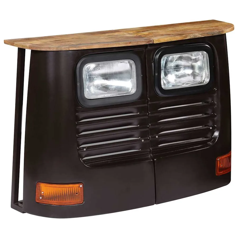 Buffet en forme de camion Bois de manguier massif Gris foncé - 11
