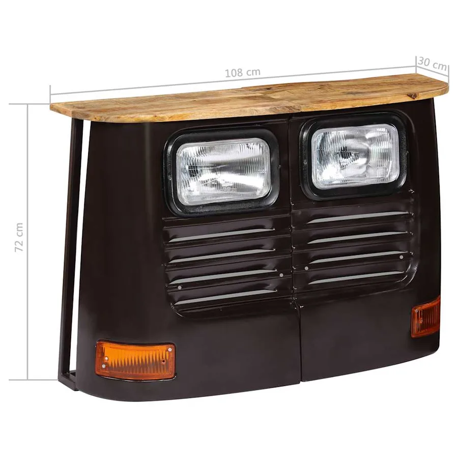 Buffet en forme de camion Bois de manguier massif Gris foncé - 12