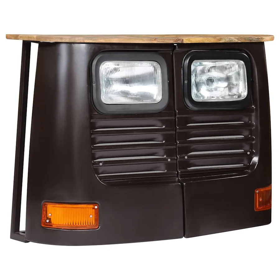 Buffet en forme de camion Bois de manguier massif Gris foncé - 2