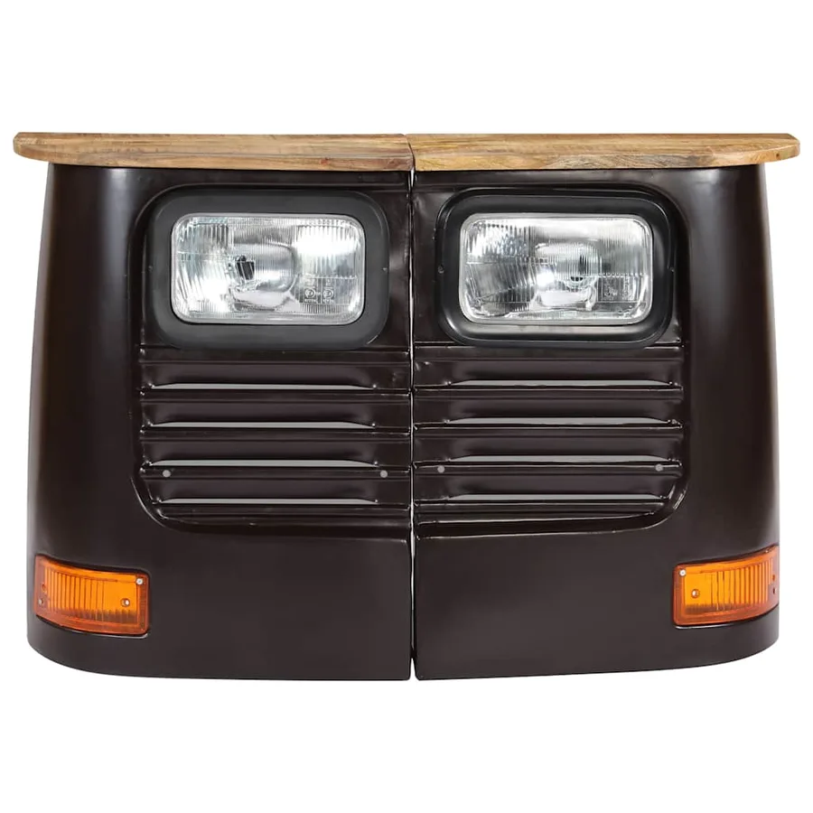Buffet en forme de camion Bois de manguier massif Gris foncé - 3