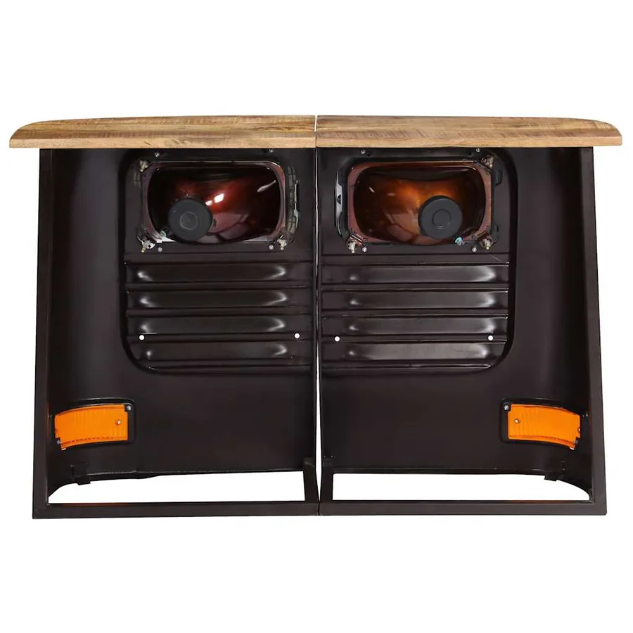 Buffet en forme de camion Bois de manguier massif Gris foncé - 4