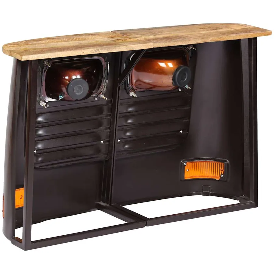 Buffet en forme de camion Bois de manguier massif Gris foncé - 5