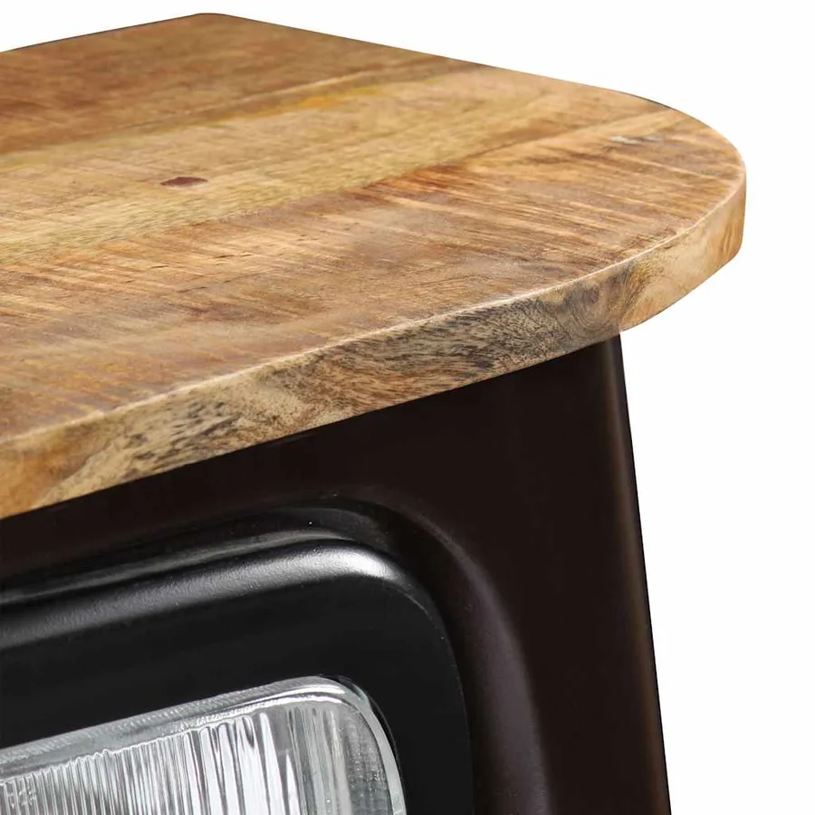 Buffet en forme de camion Bois de manguier massif Gris foncé - 7
