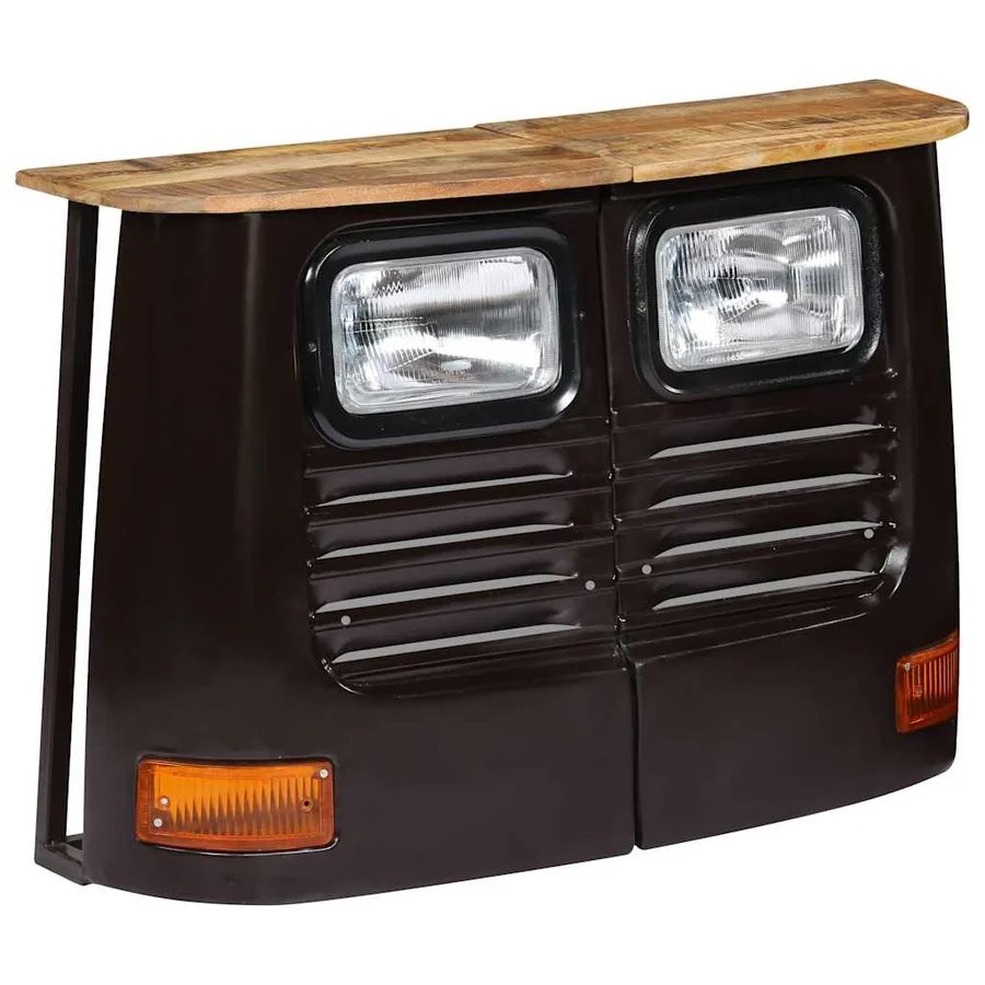 Buffet en forme de camion Bois de manguier massif Gris foncé - 8