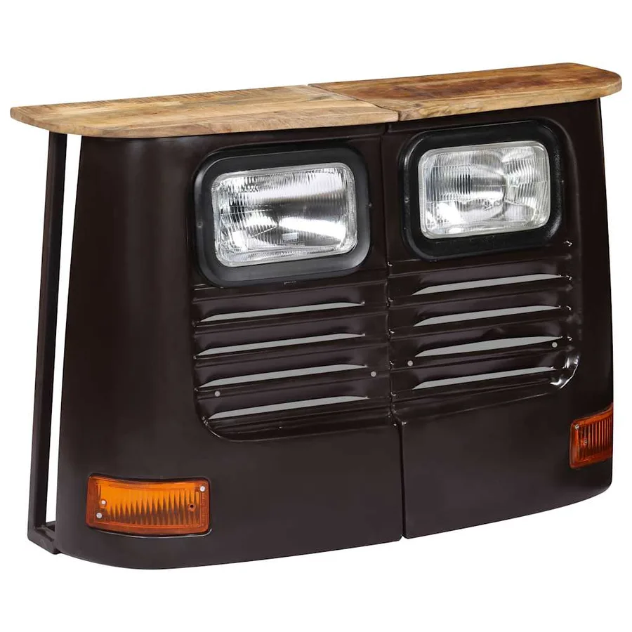 Buffet en forme de camion Bois de manguier massif Gris foncé - 9
