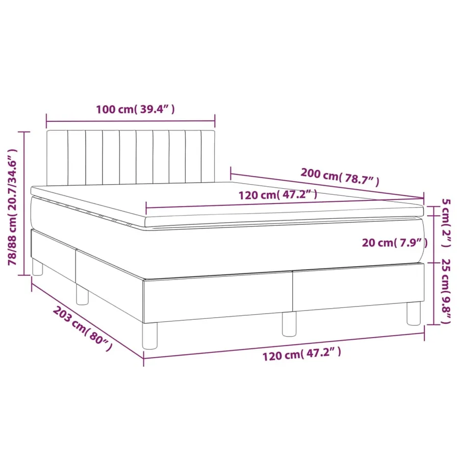 Sommier à lattes de lit avec matelas Marron foncé 120x200 cm - 7