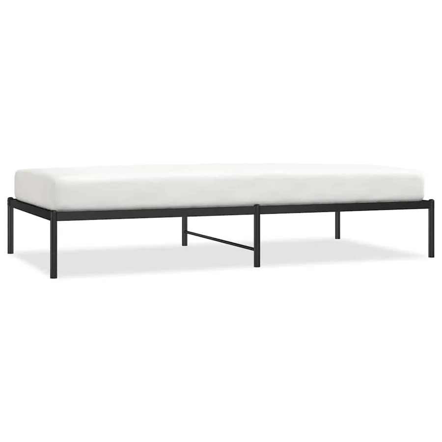 Cadre de lit métal sans matelas noir 100x200 cm - 2