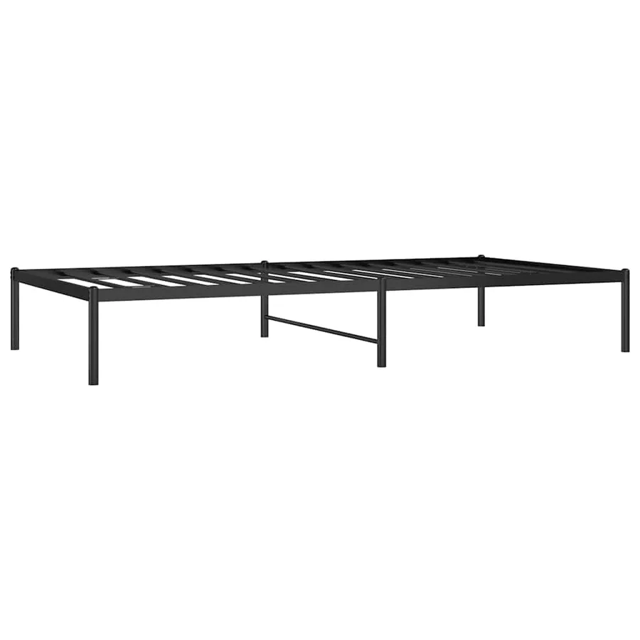 Cadre de lit métal sans matelas noir 100x200 cm - 4
