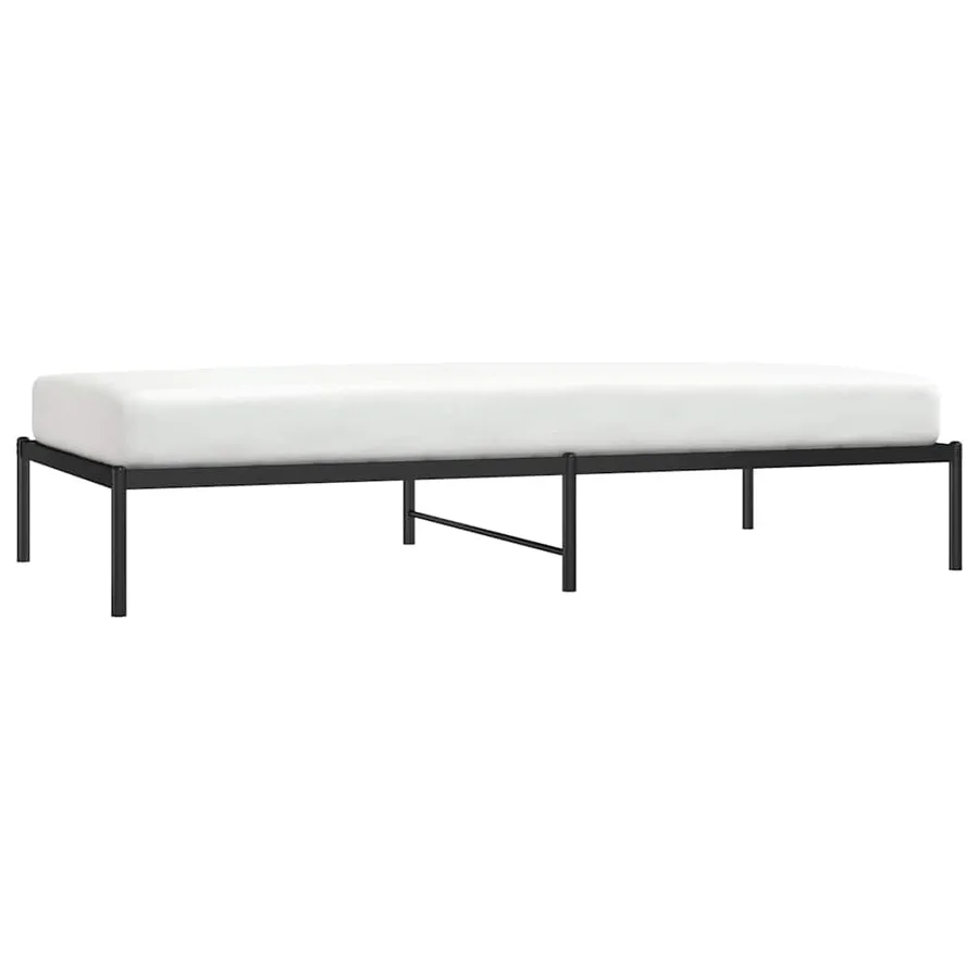 Cadre de lit métal sans matelas noir 100x200 cm - 5