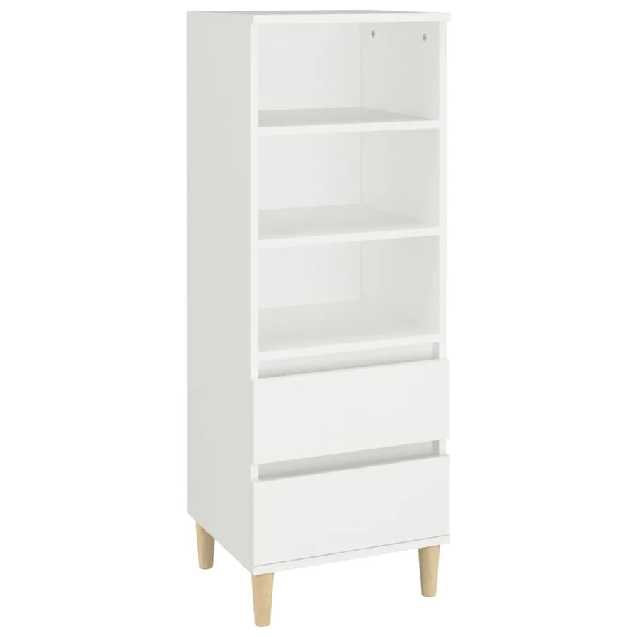 Buffet haut Blanc 40x36x110 cm Bois d'ingénierie - 2