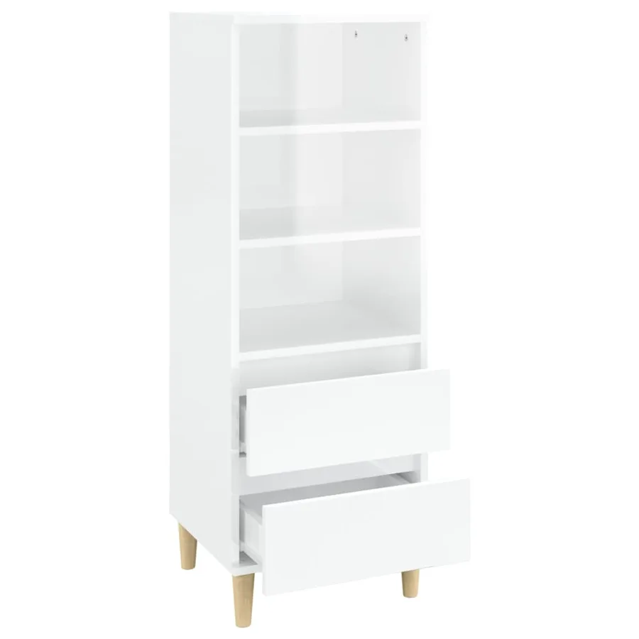 Buffet haut Blanc 40x36x110 cm Bois d'ingénierie - 4