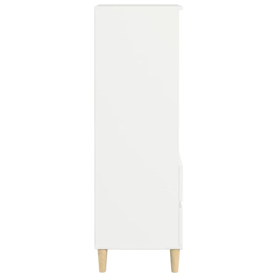 Buffet haut Blanc 40x36x110 cm Bois d'ingénierie - 5