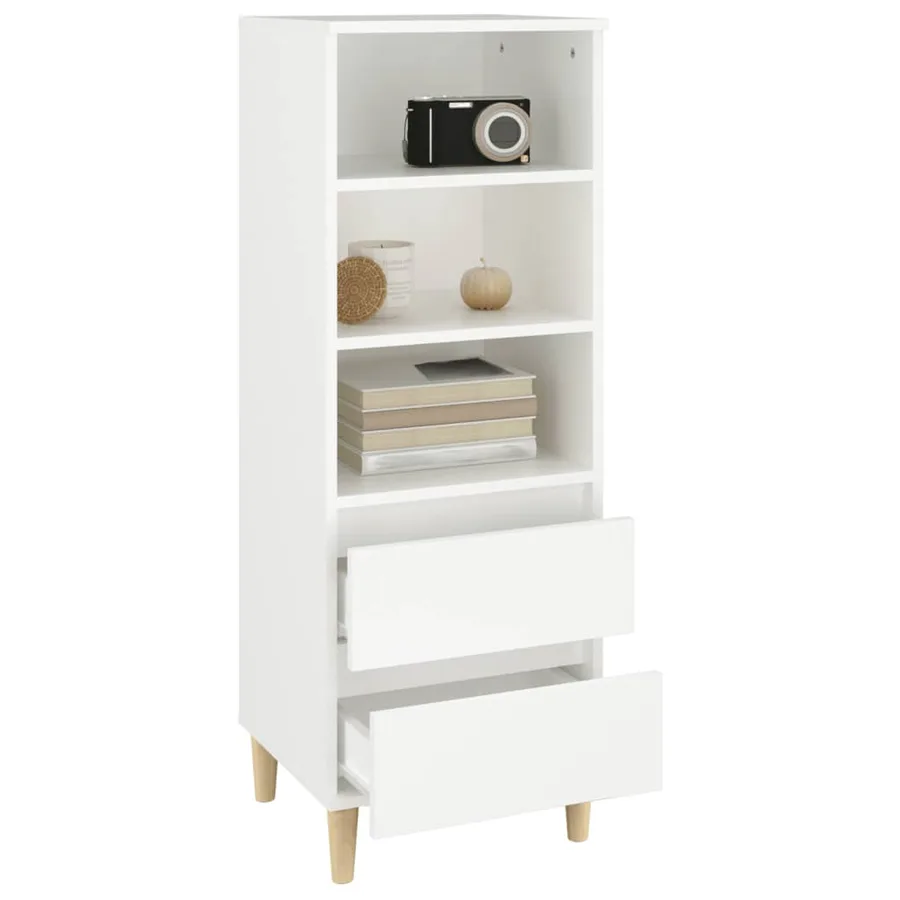 Buffet haut Blanc 40x36x110 cm Bois d'ingénierie - 7