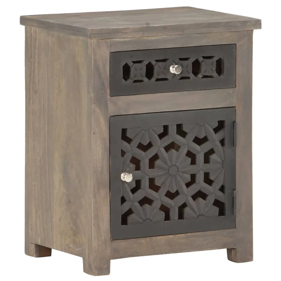 Table de chevet 40x30x50 cm Bois de manguier massif - 7