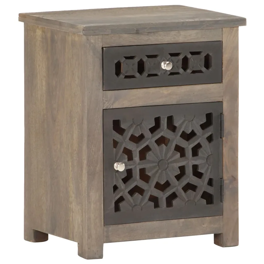 Table de chevet 40x30x50 cm Bois de manguier massif - 8