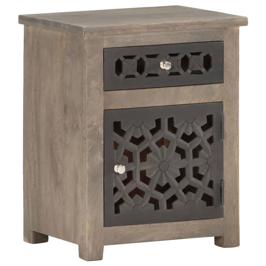 Table de chevet 40x30x50 cm Bois de manguier massif - 9