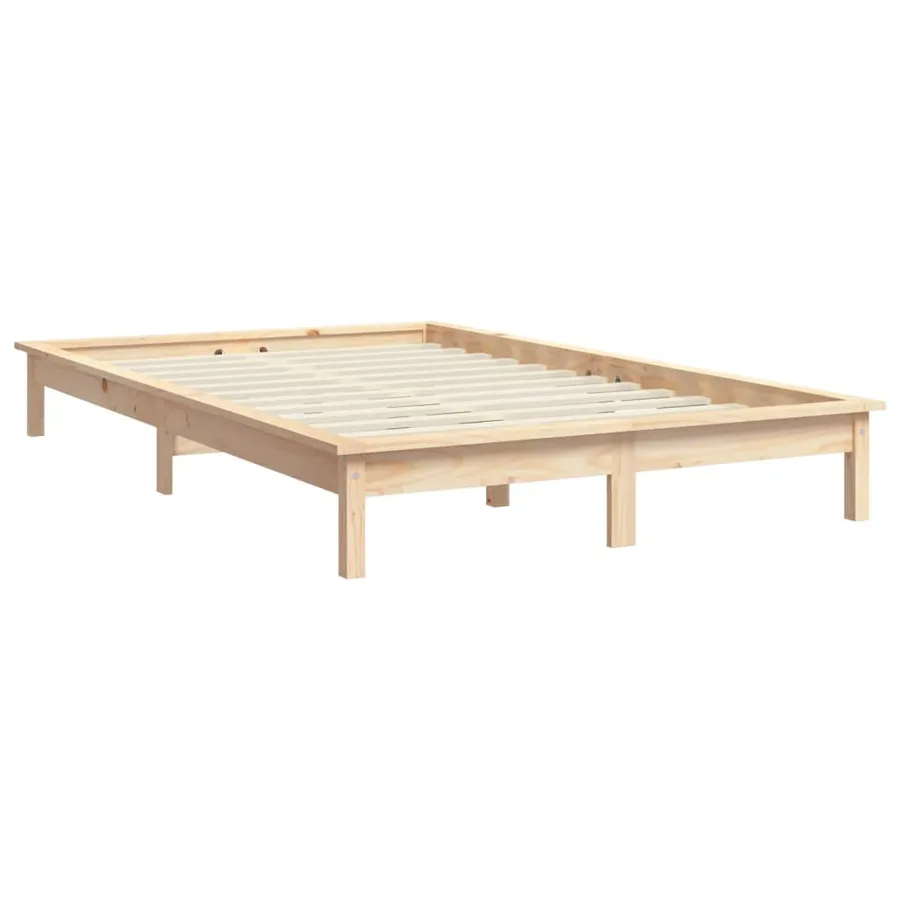 Cadre de lit sans matelas 120x200 cm bois massif - 4