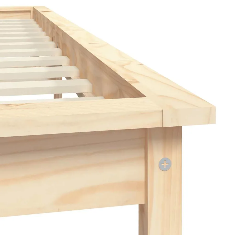 Cadre de lit sans matelas 120x200 cm bois massif - 7
