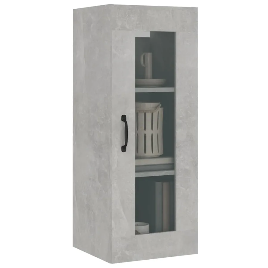 Armoire murale suspendue Gris béton 34,5x34x90 cm - 5