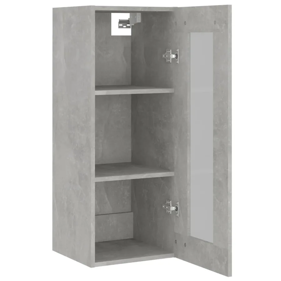 Armoire murale suspendue Gris béton 34,5x34x90 cm - 9