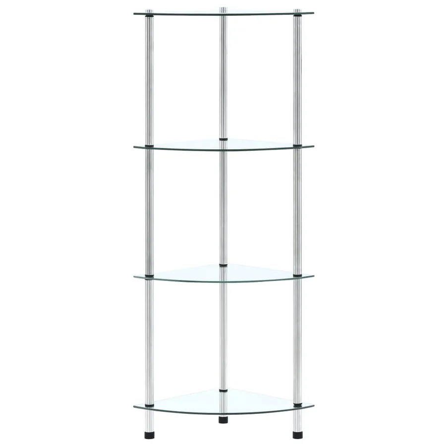 Étagère 4 niveaux Transparent 30x30x100 cm Verre trempé - 3