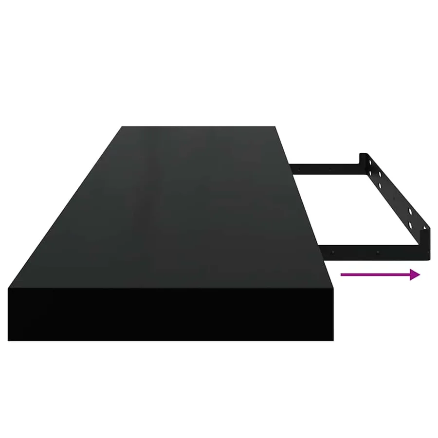Étagères murales flottantes 4 pcs noir 90x23,5x3,8 cm MDF - 11