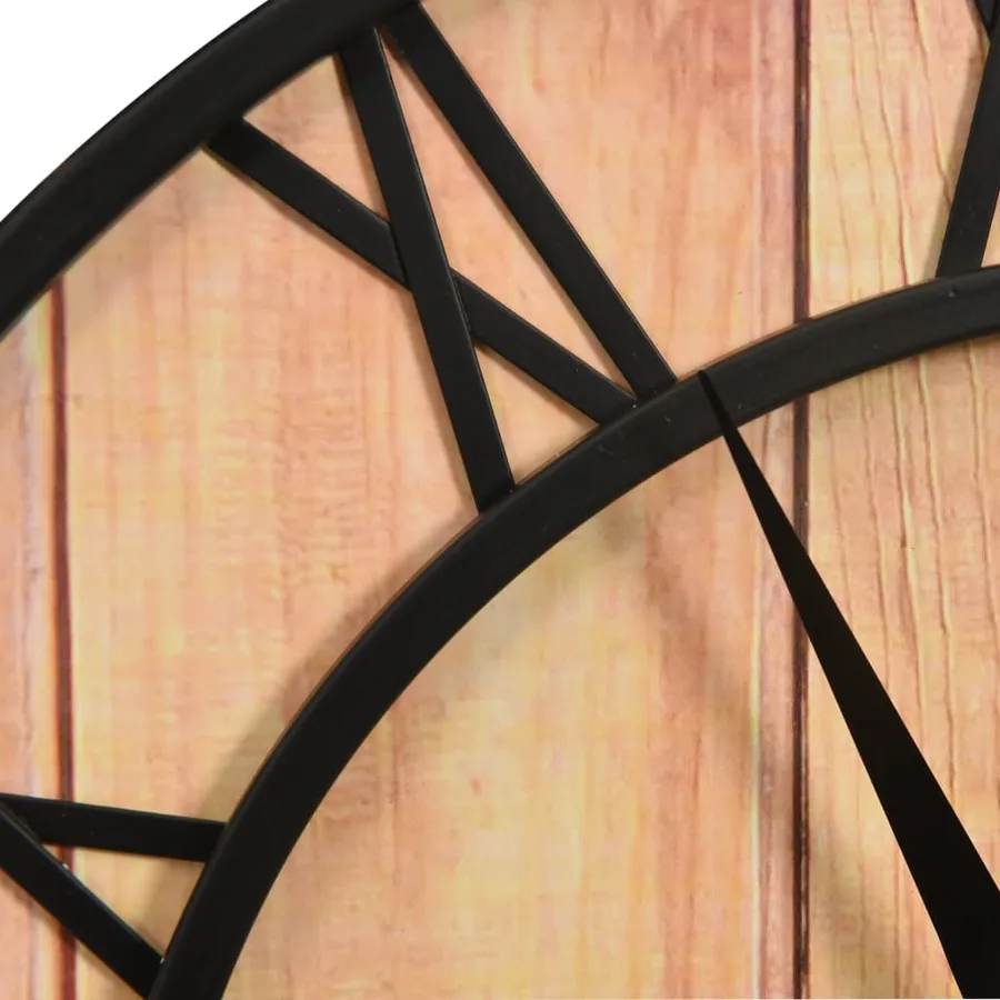 Horloge murale 39 cm Marron et noir MDF et fer - 4