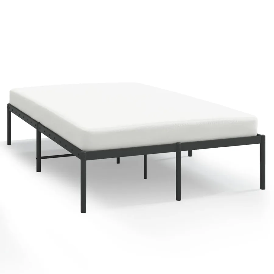 Cadre de lit métal sans matelas noir 120x190 cm - 2