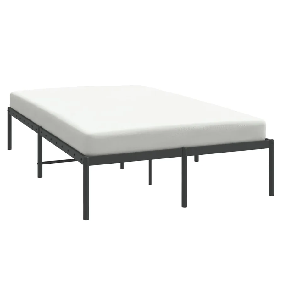 Cadre de lit métal sans matelas noir 120x190 cm - 4