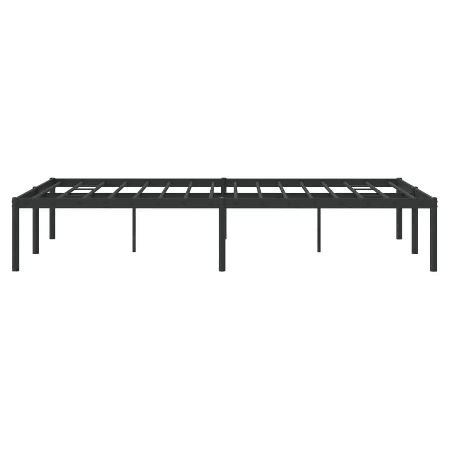 Cadre de lit métal sans matelas noir 120x190 cm - 6