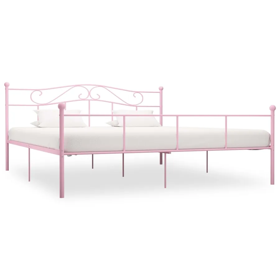 Cadre de lit Rose Métal 200x200 cm