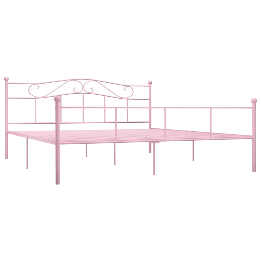 Cadre de lit Rose Métal 200x200 cm - 2