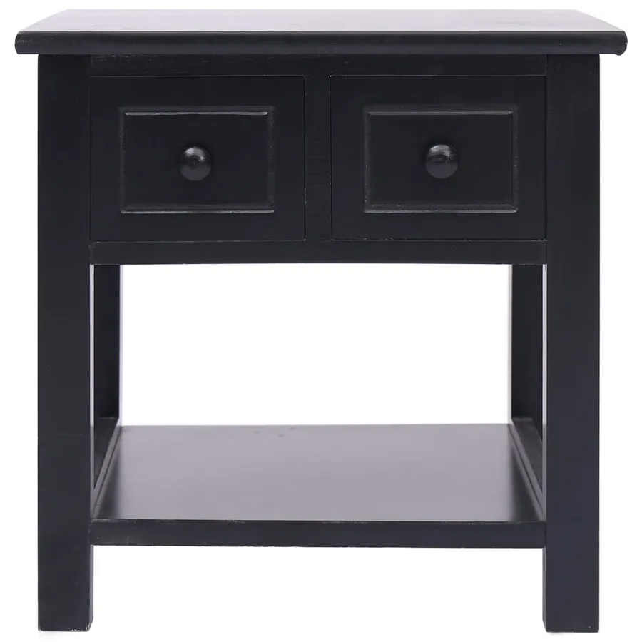 Table d'appoint Noir 40x40x40 cm Bois de Paulownia - 2
