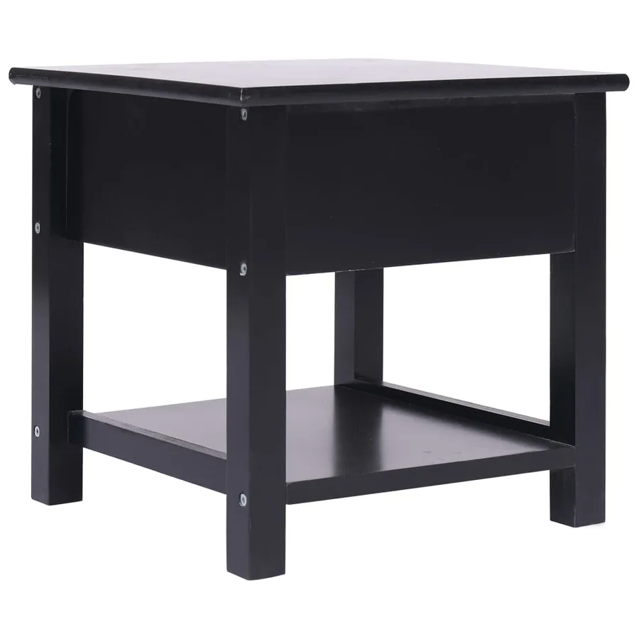 Table d'appoint Noir 40x40x40 cm Bois de Paulownia - 3