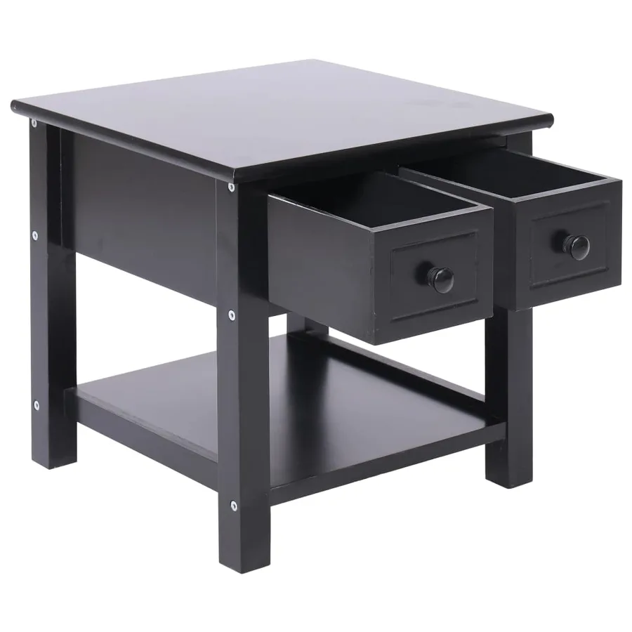 Table d'appoint Noir 40x40x40 cm Bois de Paulownia - 4