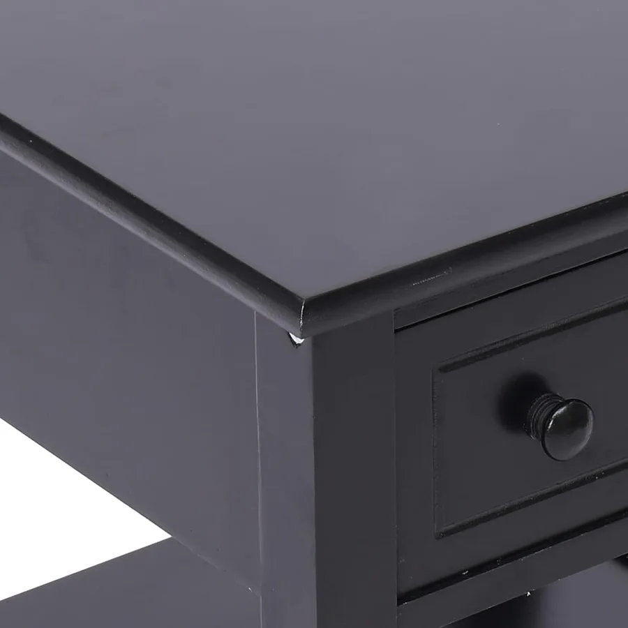 Table d'appoint Noir 40x40x40 cm Bois de Paulownia - 5