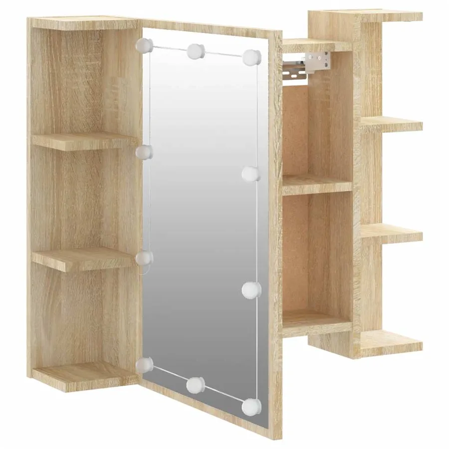 Armoire à miroir avec LED Chêne sonoma 70x16,5x60 cm - 10