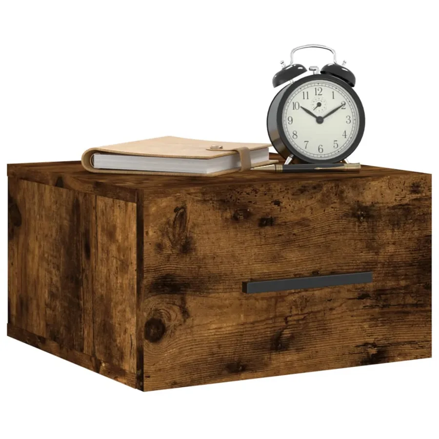 Tables de chevet murales 2 pcs chêne fumé 35x35x20 cm - 8