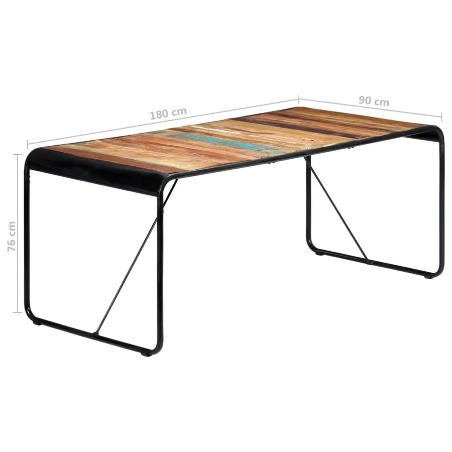 Table à manger 180x90x76 cm Bois de récupération massif - 8