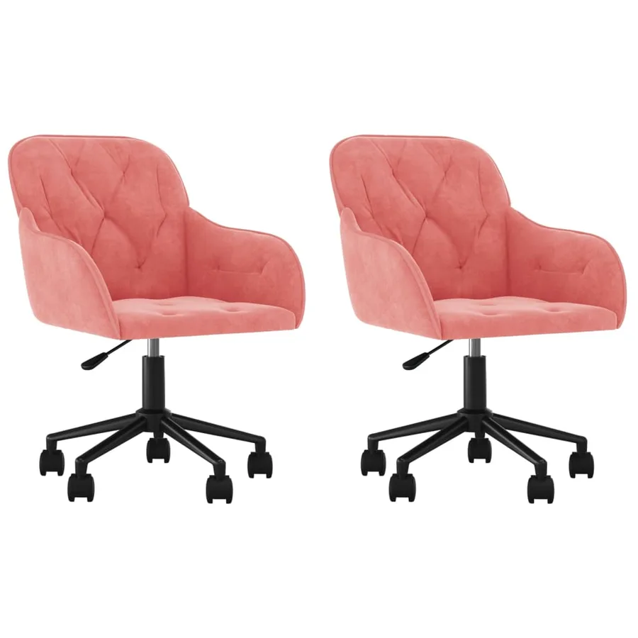 Chaises pivotantes à manger lot de 2 Rose Velours - 2