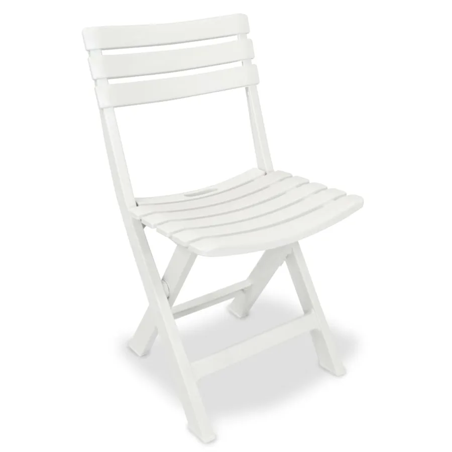 Ensemble de bistro pliable 3 pcs Plastique Blanc - 3